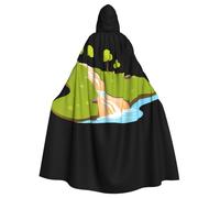 YYHHAOFA Flowing river Prints Halloween Adult Hooded Cloak is a super large, comfortable, and durable cloak designed for adults