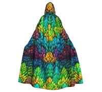YYHHAOFA Fluorescent Pineapple Scales Pattern Halloween Adult Hooded Cape Men'S And Women'S Clothing Mantle Role-Playing