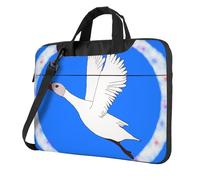 YYHHAOFA flying white goose Prints Ultra-thin portable shoulder laptop bag 14 inch Stylish and Protective Super soft lining