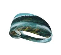 YYHHAOFA Foggy Mountains Landscape Pattern Sports Headband for Women Sweat Proof Bandeau Summer Elastic Band