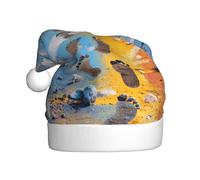 YYHHAOFA Footprints on the Rainbow Picture Christmas Hat for Adult for men and women clothing headband for festive occasions