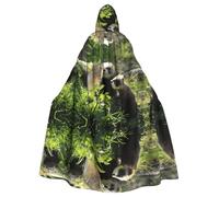 YYHHAOFA Foraging ferret Prints Hooded Cloak - Long Cozy Cape for Cosplay & Halloween