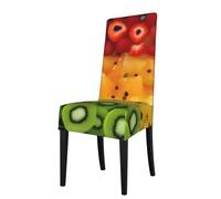 YYHHAOFA Fresh fruit Printed dining chair cover is easy to disassemble and made of high resilience fabric that is wear-resistant