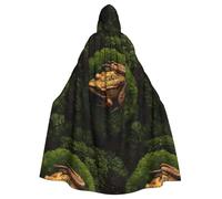 YYHHAOFA Frog on moss Printed Halloween Adult Hooded Cloak is a super large, comfortable, and durable cloak