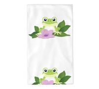 YYHHAOFA Frog Under The Morning Glory Prints Towel Towels 27.5x16in Skin-Friendly Absorbent Fluffy and Soft for Bathroom, Beach, Outdoors