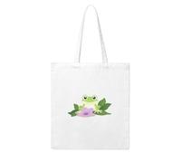 YYHHAOFA Frog under the morning glory Prints Woman Canvas Tote Bag Strong and durable for traveling, shopping, Daily One Size