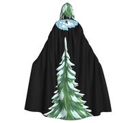 YYHHAOFA Frozen fir tree Prints Halloween Adult Hooded Cloak for Party Decoration Cosplay Costumes Stage Masquerade