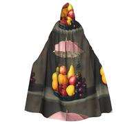 YYHHAOFA Fruit under the umbrella Prints Halloween Adult Hooded Cloak for Party Decoration Cosplay Costumes Stage Masquerade
