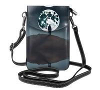 YYHHAOFA Full Moon In Night Pattern Small Leather Women'S Crossbody Flip Phone Bag, Waterproof And Durable