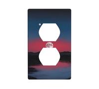 YYHHAOFA Full Moon in Night Printed Double Socket Wall Panel Decorative is Durable and Suitable for Socket Light Switch Accessories 4.5x2.76in