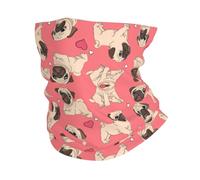 YYHHAOFA Funny Cartoon Pug Puppy Dog Prints Active Head Wrap - Seamless, Quick-Drying Neck Gaiter for Outdoor Adventures & Stylish Everyday Wear