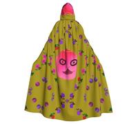 YYHHAOFA Funny Face Peach Pattern Halloween Adult Hooded Cape Men'S And Women'S Clothing Mantle Role-Playing