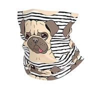 YYHHAOFA Funny Happy Pug Dog Prints Active Head Wrap - Seamless, Quick-Drying Neck Gaiter for Outdoor Adventures & Stylish Everyday Wear