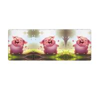 YYHHAOFA Funny Piggy Pattern Extra Large Mouse pad Mousepad Computer Office Gaming Keyboard Thickened Version 12x31.5in