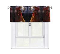 YYHHAOFA Galaxy Chicken Prints Durable Kitchen Window Layer - 54x18 Inch 100% Polyester Valance with Precision Construction