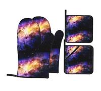 YYHHAOFA Galaxy in The Universe Prints Kitchen Covers: Waterproof Oven Layers for Easy Cooking & Cleanup - 4 Piece Heat Shield Set
