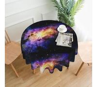 YYHHAOFA Galaxy in The Universe Prints Round Decorative Tablecloth 60in - High-Grade Polyester Throw for Dining Tables, Parties, & Outdoor Events