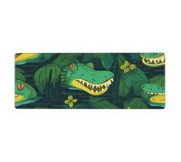 YYHHAOFA Gator Lurking Green Pattern Extra Large Mouse pad Mousepad Computer Office Gaming Keyboard Thickened Version 12x31.5in
