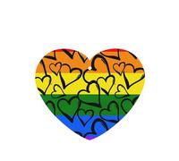 YYHHAOFA Gay Pride Rainbow Pattern Prints Heart Shape Car Air Fresheners Cards Set of 6 Pieces : Hanging Scented Cards for bedroom Bathroom Car Interior Decor