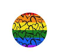 YYHHAOFA Gay Pride Rainbow Pattern Prints Round Shape Car Air Fresheners Cards Set of 6 Pieces : Hanging Scented Cards for bedroom Bathroom Car Interior Decor