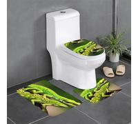 YYHHAOFA Gecko Lizards Pattern Three Piece Set of Bathroom Floor mats, Bathroom Shower mats, Anti Slip Quick Drying