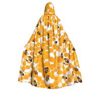 YYHHAOFA Geometric Bee Pattern Halloween Adult Hooded Cape Men'S And Women'S Clothing Mantle Role-Playing