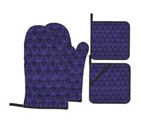 YYHHAOFA Ghost swarm Prints Kitchen Covers: Waterproof Oven Layers for Easy Cooking & Cleanup - 4 Piece Heat Shield Set