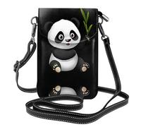YYHHAOFA Giant Panda Eating Bamboo Pattern Small Leather Women'S Crossbody Flip Phone Bag, Waterproof And Durable