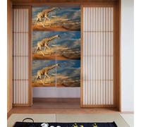 YYHHAOFA Giraffe Animals Of Africa Printed Curtain two Pieces Spliced 34x56in Fabric curtains, room dividers Fabric, Smooth & Not Easily Wrinkled