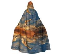 YYHHAOFA Giraffe Animals Of Africa Printing Halloween Adult Hooded Cape Cloak For Role-Playing, Stage Costumes, Parties Easy Care