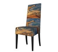 YYHHAOFA Giraffe Animals Of Africa Prints dining chair cover is easy to disassemble and made of high resilience fabric that is wear-resistant