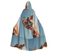 YYHHAOFA Giraffe Little Butterfly Printed Halloween Adult Hooded Cloak is a super large, comfortable, and durable cloak