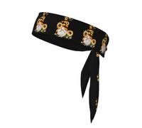 YYHHAOFA Gnome Bee Yellow Floral Printed Sports Double-Sided Headscarf Quick Drying, Moisture Wicking for Women, Girls, and Men