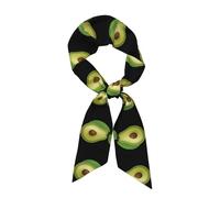 YYHHAOFA Gold inlaid avocado Prints Long Silk Scarf for Women, Soft, Silky, Glossy, Skin Friendly, Breathable, Hair Scarf, Headband