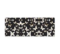 YYHHAOFA Gold White Butterflies Black Pattern Extra Large Mouse pad Mousepad Computer Office Gaming Keyboard Thickened Version 12x31.5in