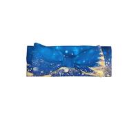 YYHHAOFA Golden Glitter Christmas Tree Prints Baby Bow Throw - Soft & Stretchy Nylon-Spandex Headband for Newborns 0-6 Months - Ideal Shower Gift