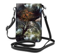 YYHHAOFA Goldfish Under The Willow Tree Pattern Small Leather Women'S Crossbody Flip Phone Bag, Waterproof And Durable