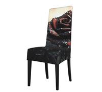 YYHHAOFA gothic Rose Printed dining chair cover is easy to disassemble and made of high resilience fabric that is wear-resistant