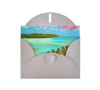 YYHHAOFA Gray Greeting Card Caribbean Scenery Picture 4x6in for Christmas, children's birthdays, Valentine's Day, wedding anniversaries, and party invitations