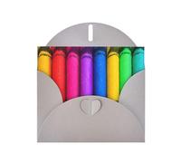 YYHHAOFA Gray Greeting Card colored crayons Picture 4x6in for Christmas, children's birthdays, Valentine's Day, wedding anniversaries, and party invitations