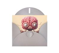 YYHHAOFA Gray Greeting Card Human Brain Picture for Christmas, Children's Birthday, Valentine's Day, and Party Invitation