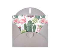 YYHHAOFA Gray Greeting Card Pink Flamingo Succulent Plants Picture 4x6in for Christmas, children's birthdays, Valentine's Day, wedding anniversaries, and party invitations