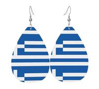 YYHHAOFA Gr lag Prints Drip Earrings - Stylish Faux Leather Drops with 925 Sterling Silver Hooks - Hypoallergenic & Long-Lasting