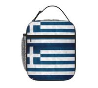 YYHHAOFA Greek Flag Prints Portable Handheld Insulated Lunch Bag Suitable for Students to Work and Travel