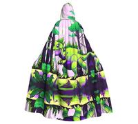 YYHHAOFA Green dinosaur Printed Halloween Adult Hooded Cloak is a super large, comfortable, and durable cloak