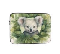 YYHHAOFA Green Leaf Koala Picture Portable Laptop Sleeve Case - Shockproof Portable Laptop Sleeve Bag 15 inch for Men and Women Business Travel, Office Daily Use
