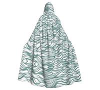 YYHHAOFA Green wavy stripe Printed Halloween Adult Hooded Cloak is a super large, comfortable, and durable cloak