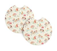 Yyhhaofa Guinea Pig Pattern Car Interior Cup Holder Pad 2 Pc Waterproof & Quick Drying, Protects Against Spills & Scratches