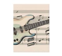 YYHHAOFA Guitar Bass Music Musical Instruments Pattern Keep Warm Blanket 60"x50" Throw Lightweight Warm Durable Suitable for Bed Sofa