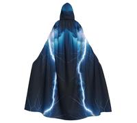 YYHHAOFA Halloween Adult Hooded Cape for Parties and Cosplay Costumes lightning Pattern